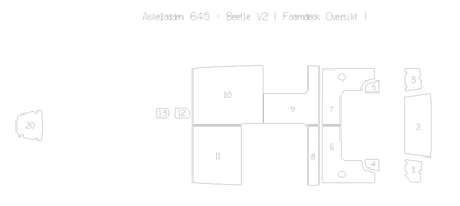 Askeladden 645 Beetle V2 Båtdekk oversiktstegning