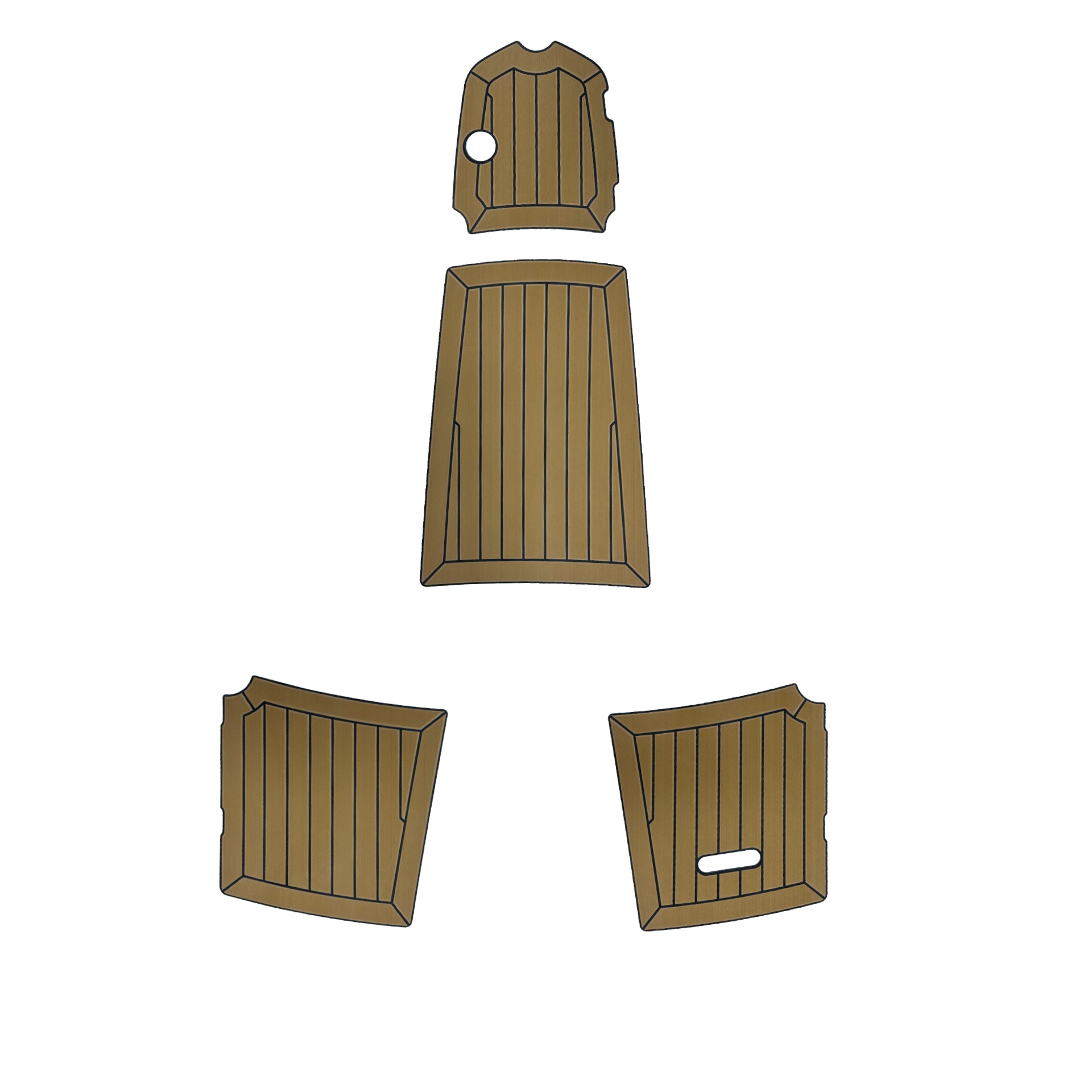 Foamdeck til Skibsplast 555 VS fra Sandøy Båtdekk. Bilde av deler.Trenger du nytt båtdekk eller lei av vedlikehold og slitt teakdekk/laminatdekk? Bestill foamdeck og Flexiteek i vår nettbutikk, båtdekkbutikken.no. plattform, akterdekk, cockpit, dollbord, flybridge, seilbåt.