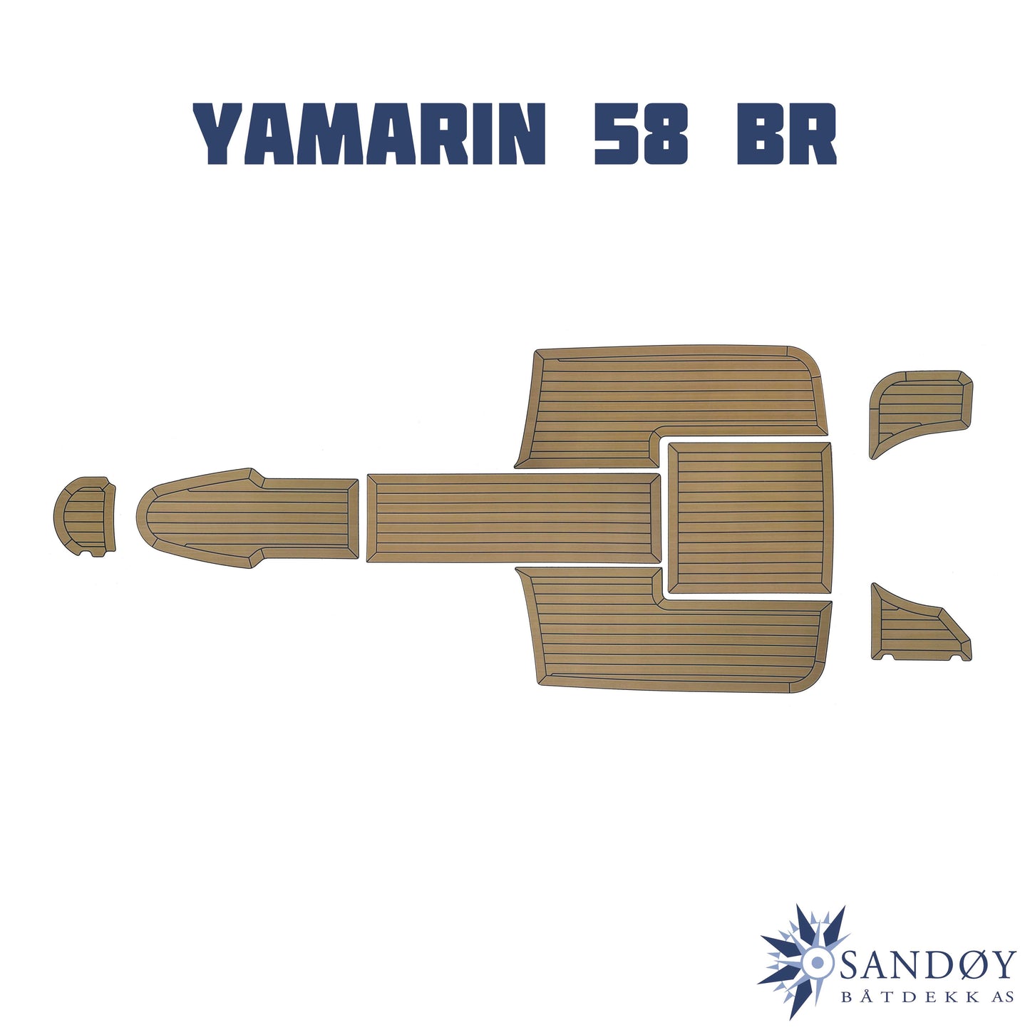 Foamdeck båtdekk i teakfarge til Yamarin 58 BR