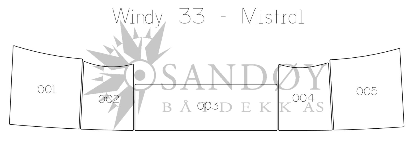 Båtdekk til Windy 33 Mistral